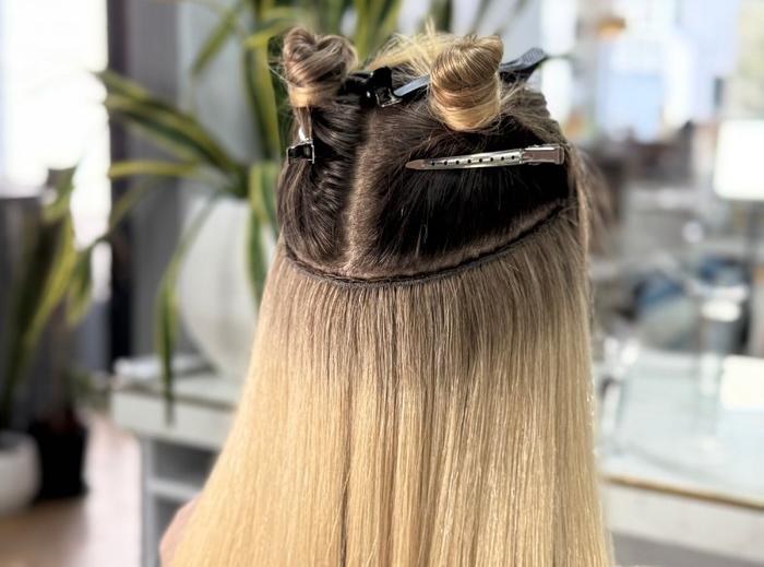 Hair extensions training at TK Academy London